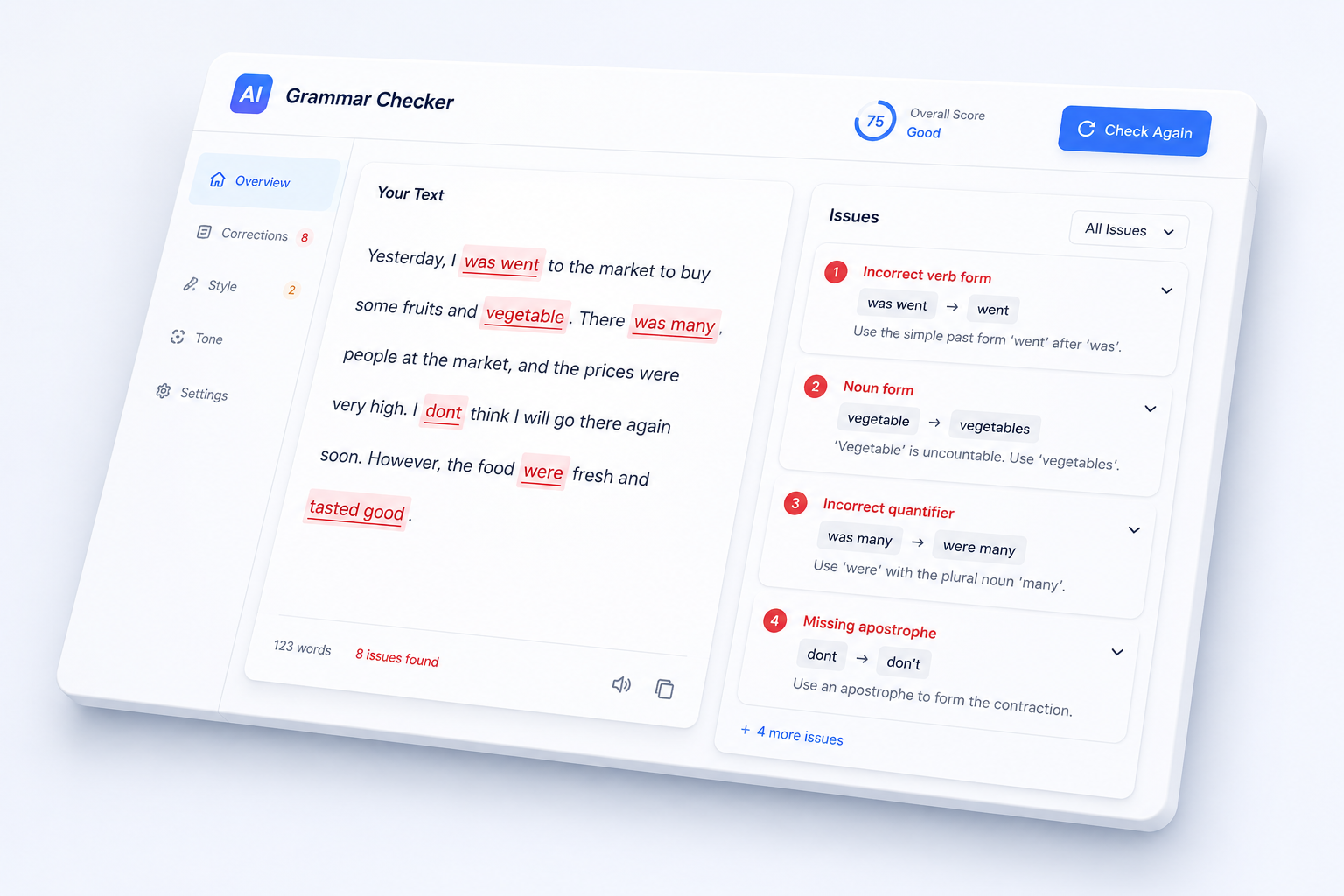 AI Grammar Checker Online Free